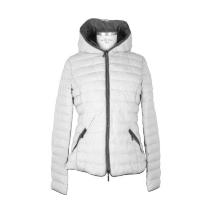 Mangano - Chic Winter White Hooded Down Jacket