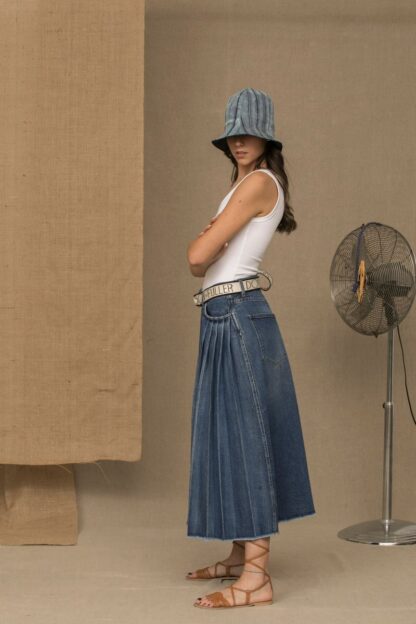 Don The Fuller - Chic Blue Denim Pleated Skirt