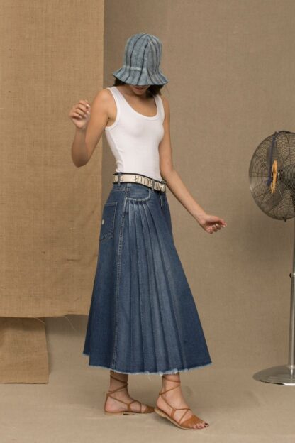 Don The Fuller - Chic Blue Denim Pleated Skirt