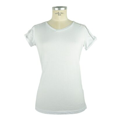 Patrizia Pepe - Chic Cotton-Linen Crew Neck Top with Embellishments