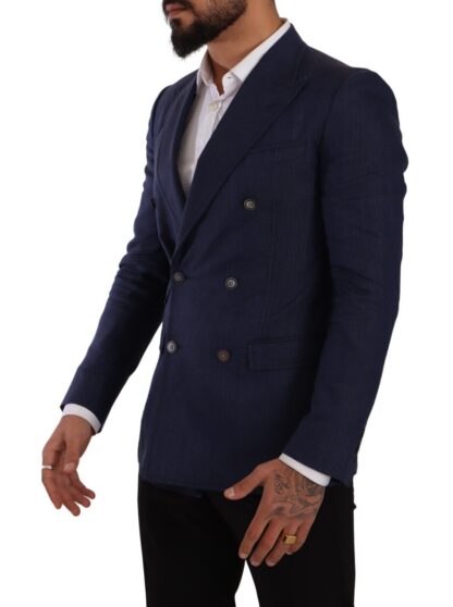 Dolce & Gabbana - Elegant Slim Fit Silk Blend Blazer in Blue