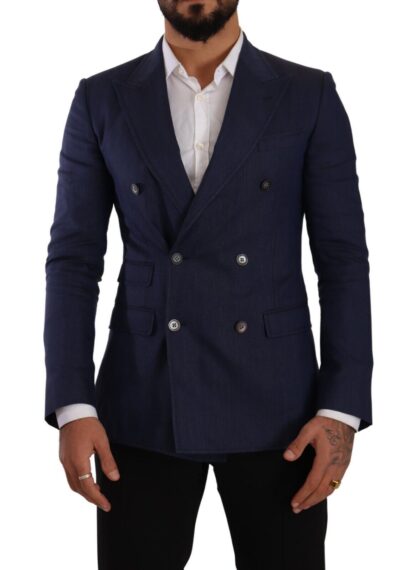 Dolce & Gabbana - Elegant Slim Fit Silk Blend Blazer in Blue