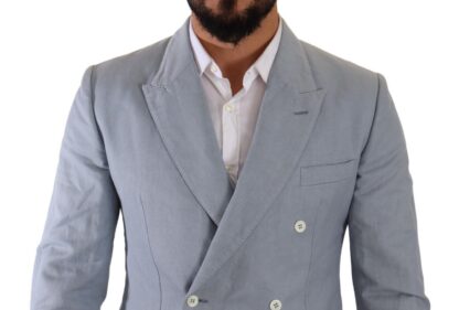 Dolce & Gabbana - Elegant Slim Fit Light Blue Double Breasted Blazer