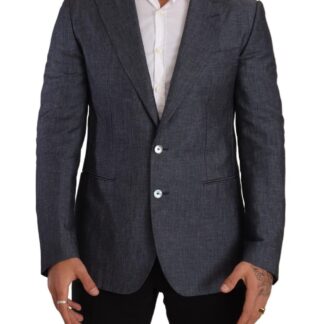 Dolce & Gabbana - Elegant Slim Fit Silk Blend Blazer in Blue