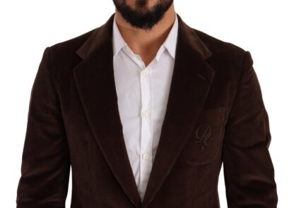 Dolce & Gabbana - Elegant Brown Corduroy Slim Fit Blazer