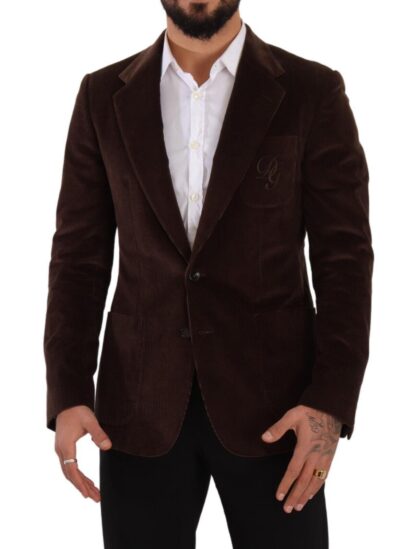 Dolce & Gabbana - Elegant Brown Corduroy Slim Fit Blazer