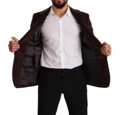 Dolce & Gabbana - Elegant Brown Corduroy Slim Fit Blazer