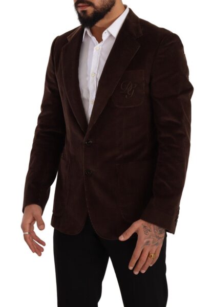 Dolce & Gabbana - Elegant Brown Corduroy Slim Fit Blazer