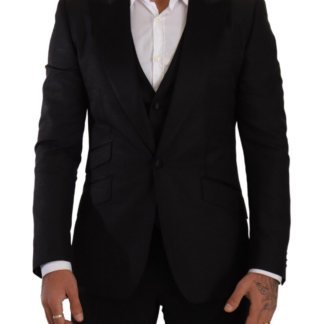 Dolce & Gabbana - Elegant Black Martini Slim Fit Blazer and Vest