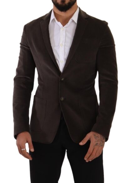 Dolce & Gabbana - Elegant Velvet Slim Fit Blazer in Brown