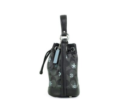 COACH - Dempsey 15 Small Snowflake Print Graphite Coated Canvas Bucket Bag