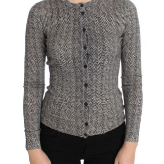 Dolce & Gabbana - Elegant Polka Dotted Silk Blouse with Leather Detailing