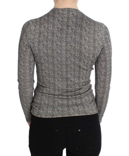 Dolce & Gabbana - Elegant Black and White Wool Cardigan