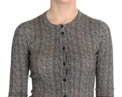 Dolce & Gabbana - Elegant Black and White Wool Cardigan