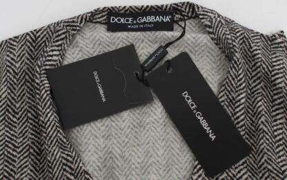 Dolce & Gabbana - Elegant Black and White Wool Cardigan