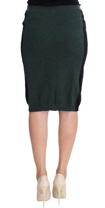 MILA SCHÖN - Emerald Elegance Wool-Blend Pencil Skirt