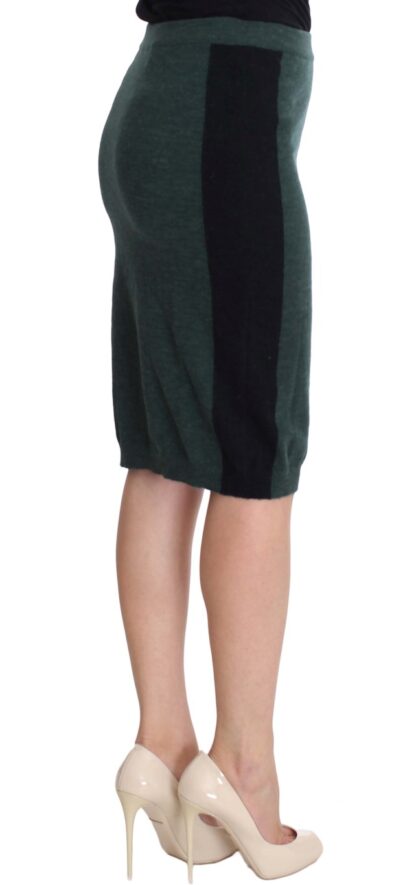 MILA SCHÖN - Emerald Elegance Wool-Blend Pencil Skirt