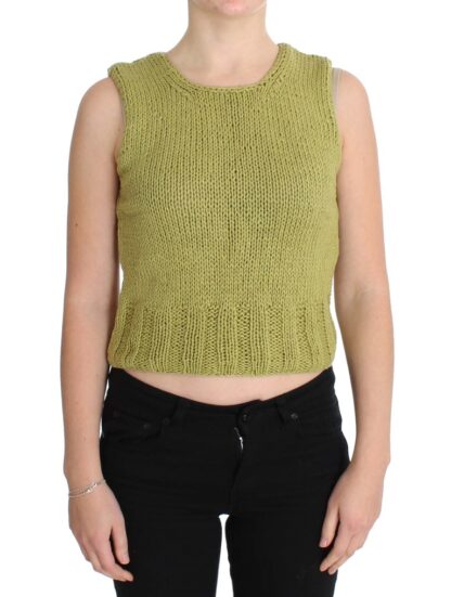 PINK MEMORIES - Chic Green Knitted Sleeveless Vest Sweater