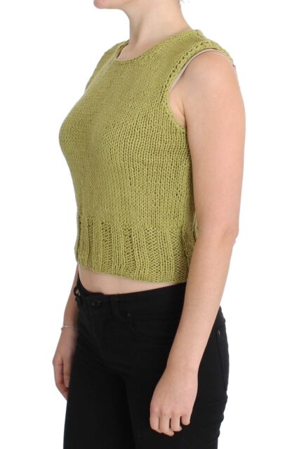 PINK MEMORIES - Chic Green Knitted Sleeveless Vest Sweater