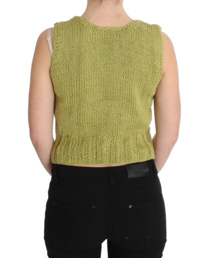 PINK MEMORIES - Chic Green Knitted Sleeveless Vest Sweater