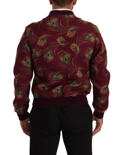 Dolce & Gabbana - Radiant Red Peacock Print Bomber Jacket