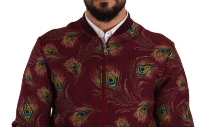 Dolce & Gabbana - Radiant Red Peacock Print Bomber Jacket