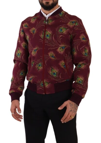 Dolce & Gabbana - Radiant Red Peacock Print Bomber Jacket