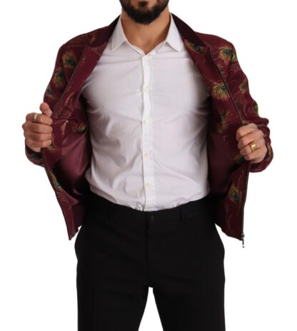 Dolce & Gabbana - Radiant Red Peacock Print Bomber Jacket