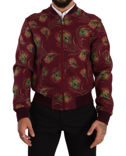 Dolce & Gabbana - Radiant Red Peacock Print Bomber Jacket