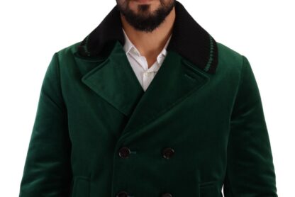 Dolce & Gabbana - Elegant Velvet Double Breasted Overcoat