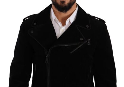 Dolce & Gabbana - Sleek Black Cotton Biker Jacket