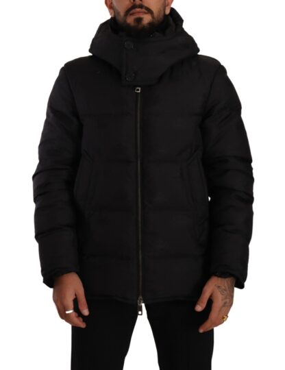 Dolce & Gabbana - Elegant Black Parka Hooded Jacket