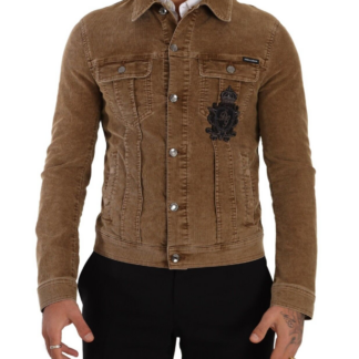 Dolce & Gabbana - Elegant Denim Jacket with Crown Embroidery