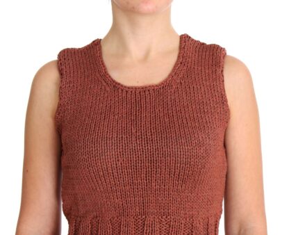 PINK MEMORIES - Chic Red Sleeveless Knit Vest Sweater