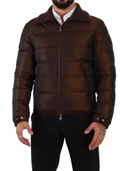 Dolce & Gabbana - Elegant Brown Quilted Puffer Jacket