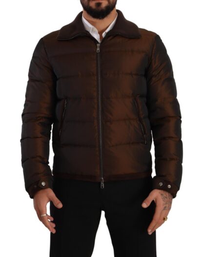 Dolce & Gabbana - Elegant Brown Quilted Puffer Jacket