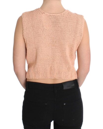 PINK MEMORIES - Elegant Pink Knitted Sleeveless Vest Sweater