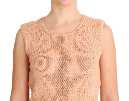 PINK MEMORIES - Elegant Pink Knitted Sleeveless Vest Sweater