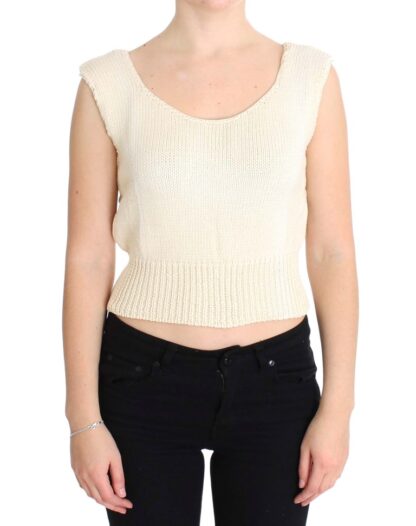 PINK MEMORIES - Beige Sleeveless Knit Vest Sweater