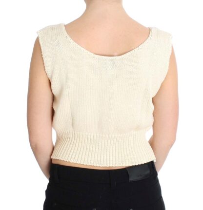 PINK MEMORIES - Beige Sleeveless Knit Vest Sweater