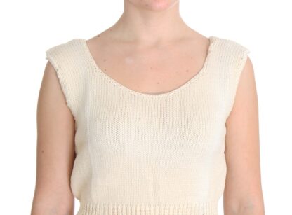 PINK MEMORIES - Beige Sleeveless Knit Vest Sweater