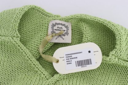 PINK MEMORIES - Elegant Green Knitted Sleeveless Vest Sweater