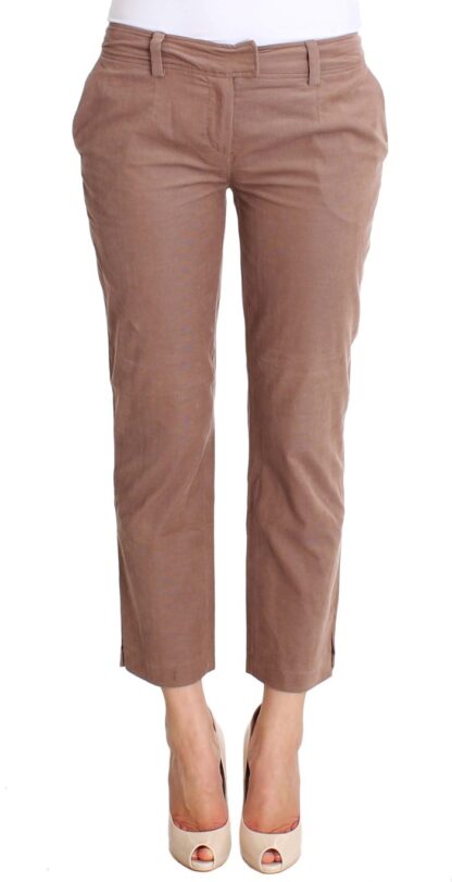 Costume National - Chic Brown Cropped Corduroy Pants