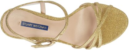 Stuart Weitzman - Glimmering Gold Glitter Ankle Strap Heels