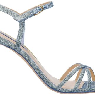 Stuart Weitzman - Glimmering Gold Glitter Ankle Strap Heels