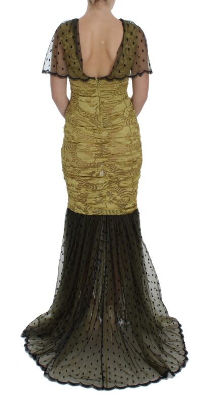 Dolce & Gabbana - Yellow Floral Lace Sheath Dress