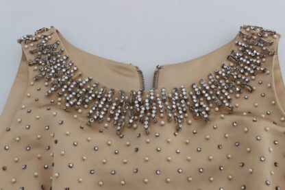 Dolce & Gabbana - Beige Crystal Embellished Full Length Dress