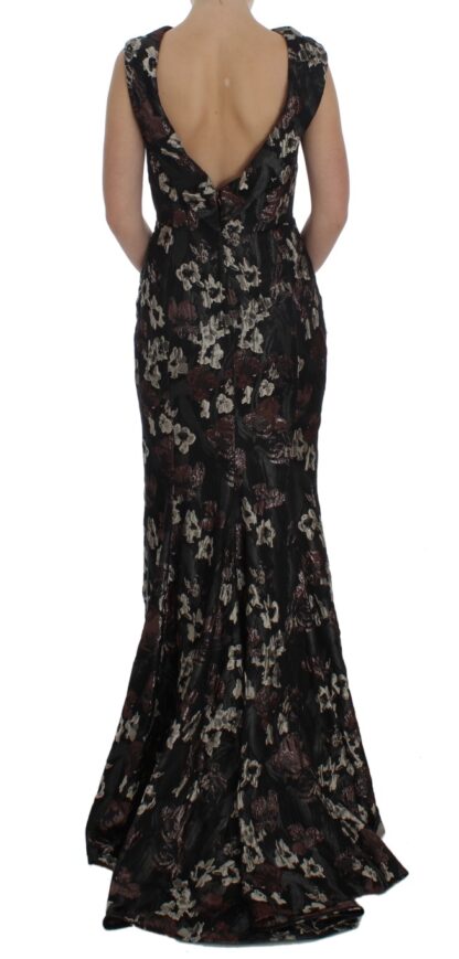 Dolce & Gabbana - Elegant Floral Jacquard Full Length Dress