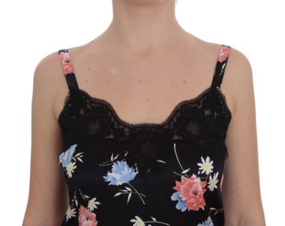 Dolce & Gabbana - Elegant Black Silk Floral Lace Babydoll