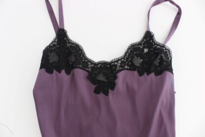 Dolce & Gabbana - Elegant Purple Silk Lace Chemise Dress